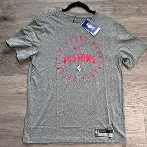 Nike Gray T-Shirt with Red Pistons Logo